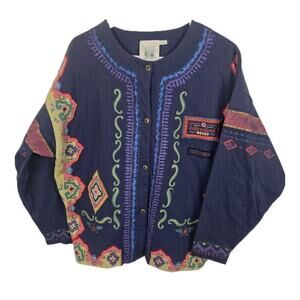 Vintage TOGETHER! International Jacket MED Multicolor Art to Wear BOHO HIPPIE